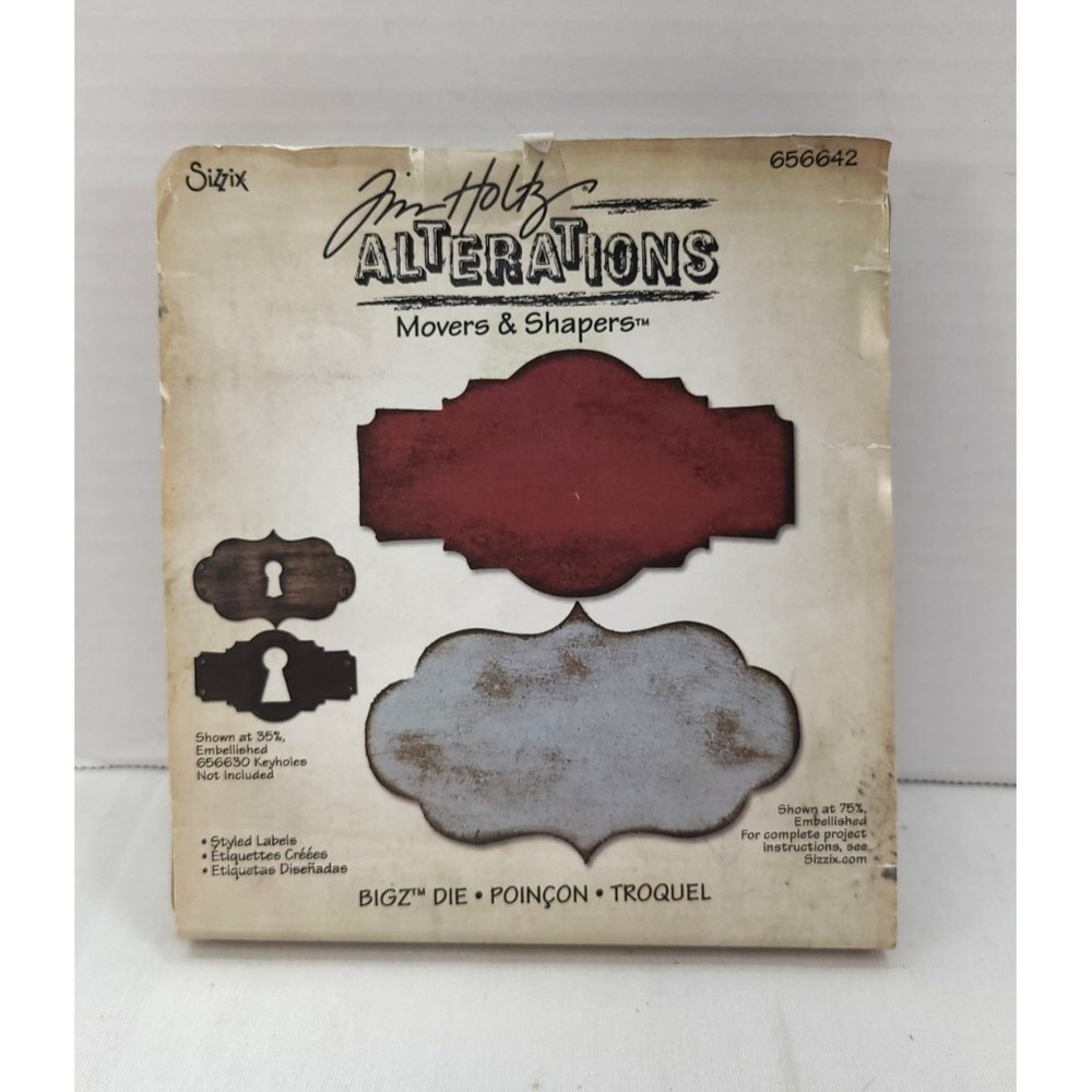 Sizzix Bigz Die Tim Holtz Alterations Movers and Shapers Styled Labels 657642